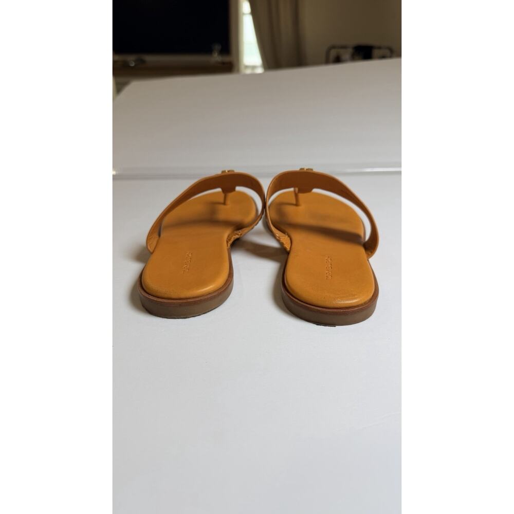 Tory Burch Orange and Gold MINI EVERLY FLAT SANDAL size 7.5 - Picture 2 of 10